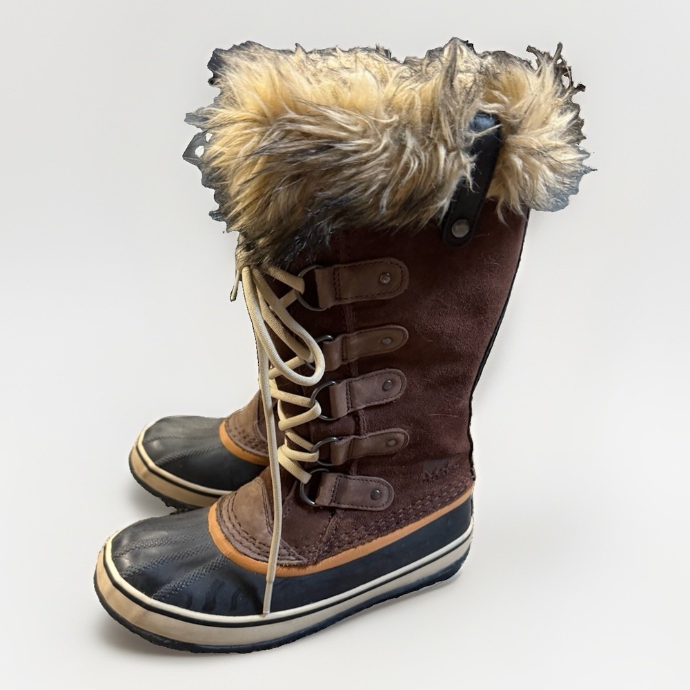Sorel Joan of Arctic Waterproof Winter Boots Women's 7 Brown Faux Fur